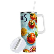 Yayeee 40oz Double-Wall Insulated Stainless Steel Tumbler with Handle Bottle, Green Tomatoes