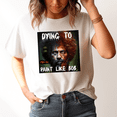 thumbnail image 3 of Dying to Paint Like Bob Ross Horror Halloween Outfit Scary Unisex Adult T-Shirt Men Woman. White, 3 of 4