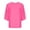 Hot Pink, variant on Women's Pleated Chiffon Top with Flared Sleeves and Back Button, 3/4 Sleeve Round Neck Casual and Going Out Blouse for Women