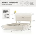 thumbnail image 2 of Furniture of America Zorva Queen Platform Bed with Storage Drawers, Ivory, 2 of 18