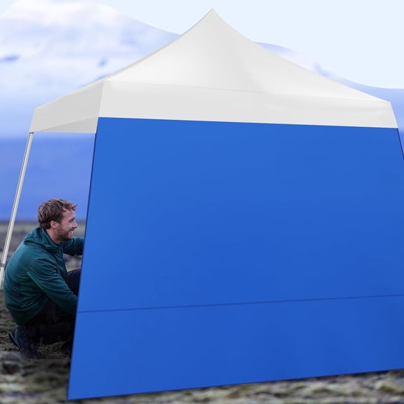 3 Pcs Canopy Sidewall for 10 x 10 ft Slant Leg Pop up Canopy Frame Waterproof Sunshade Tent Sidewalls for Outdoor Camping, Sidewall Only, Blue