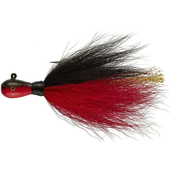 Mepps BTJ38-BKRD Bucktail Jig 2-Pack 3/8 oz Black/red, Bucktail Jig 2-Pack 3/8 oz Bla
