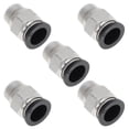 thumbnail image 1 of Conectores de aire de 35/64" con rosca macho, conector rápido de línea de aire, plástico niquelado, cobre de 3/8" NPT, 5 piezas, tono negro y plateado, 1 of 1