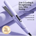 thumbnail image 1 of Plancha de pelo JINGHONG 2 en 1, alisador y rizador, color morado, 1 of 6
