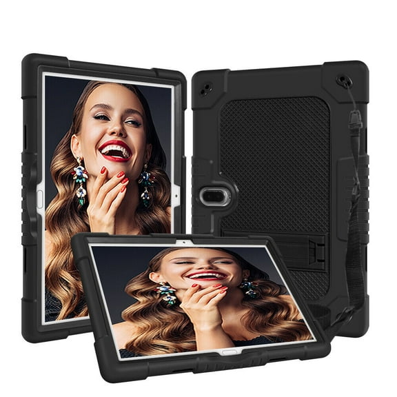 SOATUTO Heavy Duty Case for MAGCH M210 M101 L21 Tab 10" Hard Back Case with Stand Shoulder Strap for MEIZE ZONKO K116 K118 / Xiashuanghu RS10 / Kaktin / TPSPAD Android 10 10 inch Tablet - Black Black