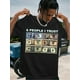 thumbnail image 1 of Men's "6 People I Trust" Graphic Cotton T-Shirt - Casual Round Neck Short Sleeve, 100% Cotton Knit Fabric, Black with Dollar Bill Design, All-Season Comfort Fit, Cotton T Shirts, PLUS SIZE, 1 of 6