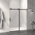 thumbnail image 4 of 56-60" W x 72" H Frameless Sliding Shower Door, 5/16" Tempered Glass, Matte Black, 4 of 10