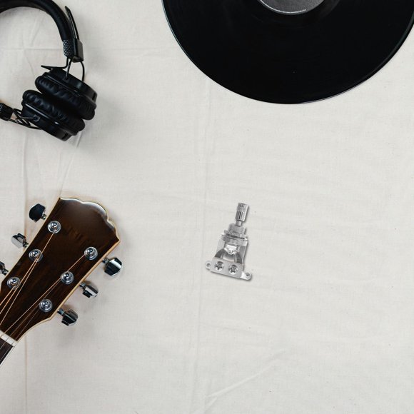 RUNROTOO Interruptor De Guitarra Con Selector De Pastillas 3 Vías Y Perilla Metálica Cilíndrica Plata