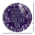 thumbnail image 3 of U & I Together Deep Violet Alphabet 24 inch Glass Round Wall Hanging Sign, 3 of 4