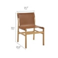 thumbnail image 3 of Sonora   Leather Dining Side Chair in Chestnut Tan, 3 of 10