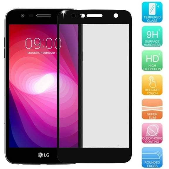 LG X Power 2 Screen Protector, SOGA [Tempered Glass Series] HD Screen Protector for LG X Power 2 (Full Coverage Protection) - Black