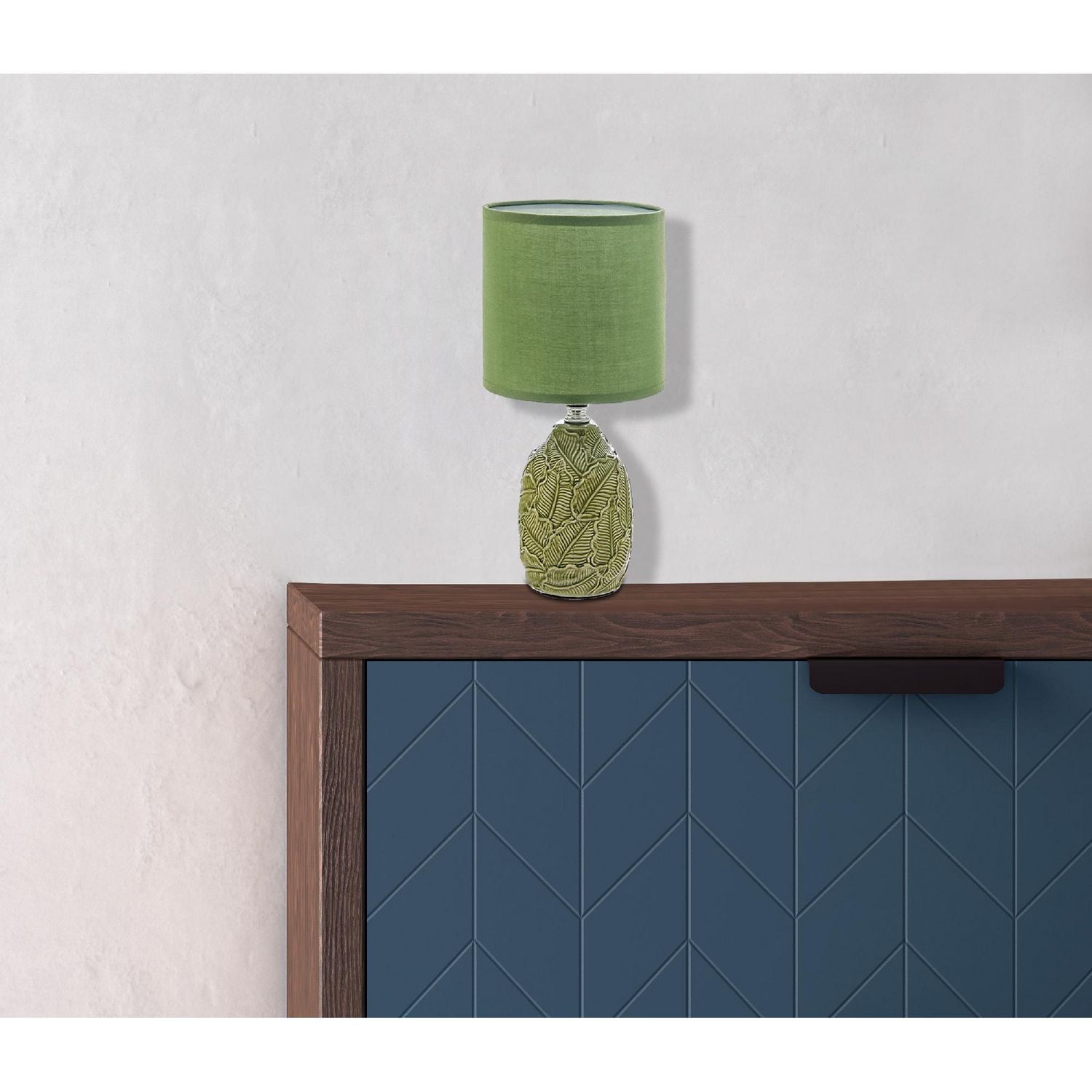 Lampe De Table En Céramique Avec Plaquette D'Ombrage Vert