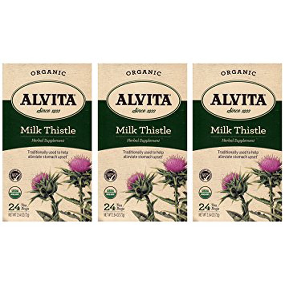 Alvita Organic Milk Thistle Tea (3 Boxes each of 24 Bags)
