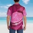 thumbnail image 4 of Sikiie Sparkling Pink Toilet Print Men's Hawaiian Shirt, Summer Beach Button Pocket Short Sleeve T-Shirt,Medium, 4 of 7