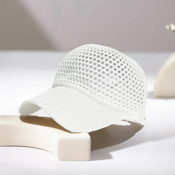 Gorra de Béisbol Ajustable de Poliéster Blanco Transpirable para Hombre y Mujer | Ideal para Actividades Al Aire Libre | Circunferencia de La Cabeza: 56-58 Cm | Ligera y Resistente | Accesorio para U