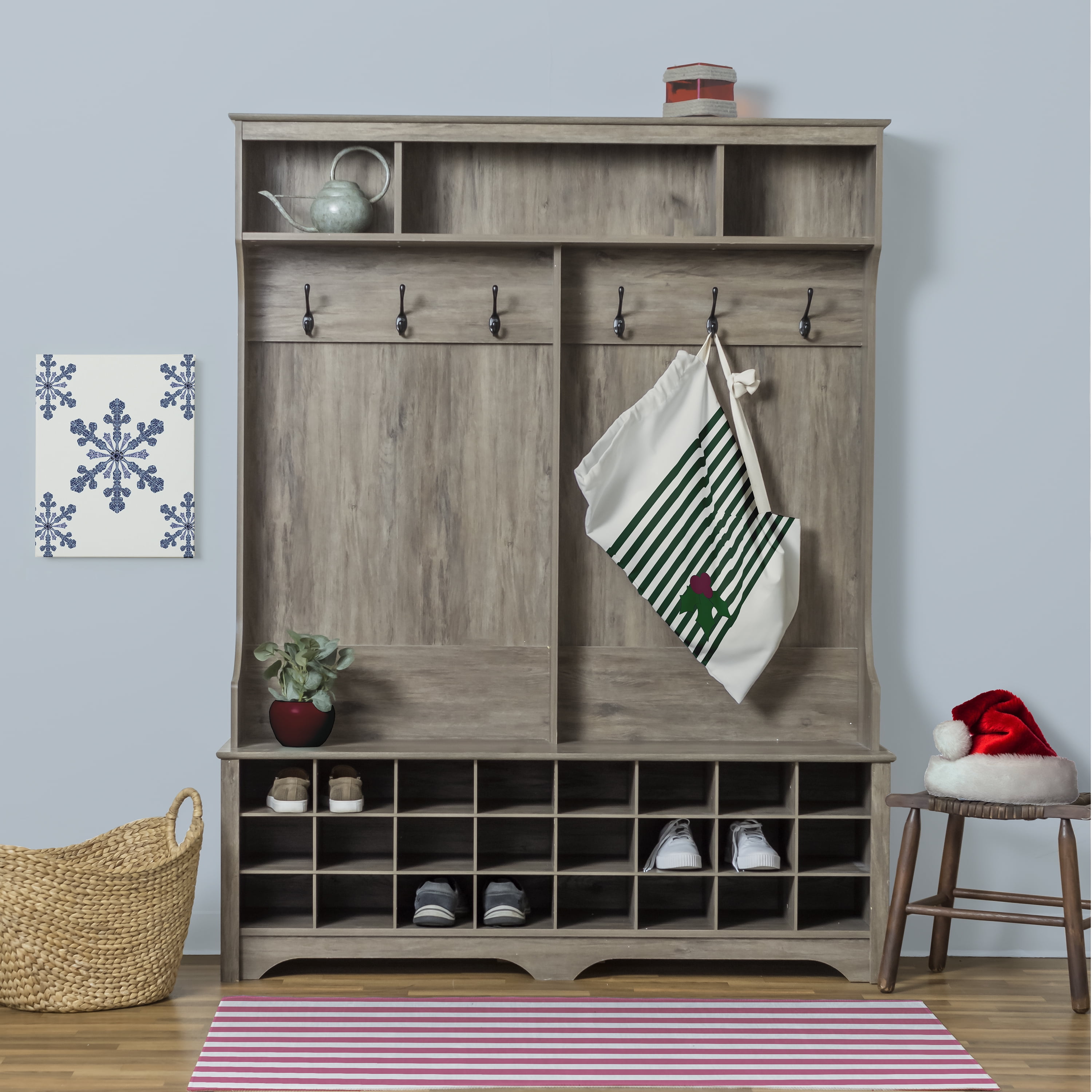 Simply Daisy Stripe 28 x 36 in Green Laundry Bag