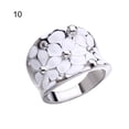 thumbnail image 6 of SPRING PARK Ladies Ring Flower Pattern Finger Decoration White Wedding Band Ring for New Year Gift Round Ring, 6 of 6