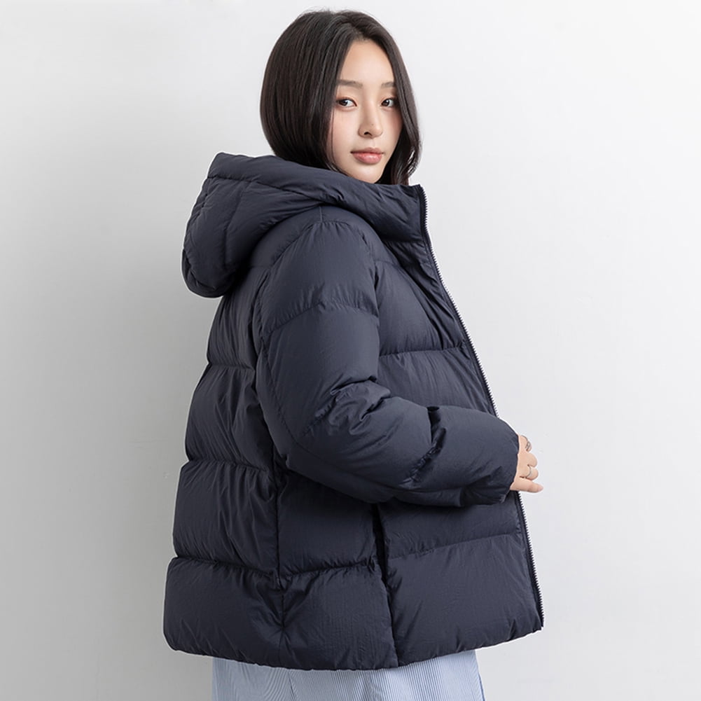 YAYA Women's Fashion Down Jacket Hooded Winter Coat Two-way Zip