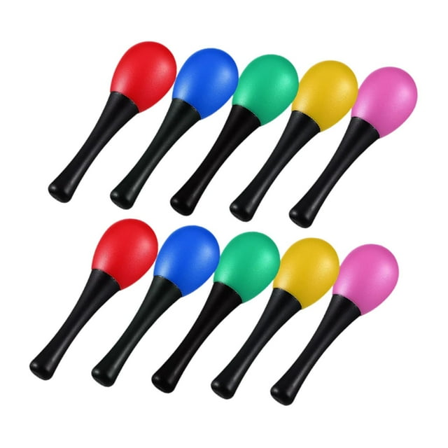Milaget 10 Pcs Jouets Maracas Peints à la Main Faveur de Fête Shaker pour Rassemblement KTV en Direct