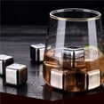 thumbnail image 4 of Bewildely Cubos de hielo de acero inoxidable Piedras de enfriamiento reutilizables Whisky Wine Keep Cold Drink Kits de equipo de elaboración de vino No.1 Bewildely HA024613-01, 4 of 5