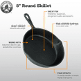 thumbnail image 2 of Backcountry Iron 8 Inch Round Medium Pre-Seasoned Cast Iron Skillet, 2 of 8