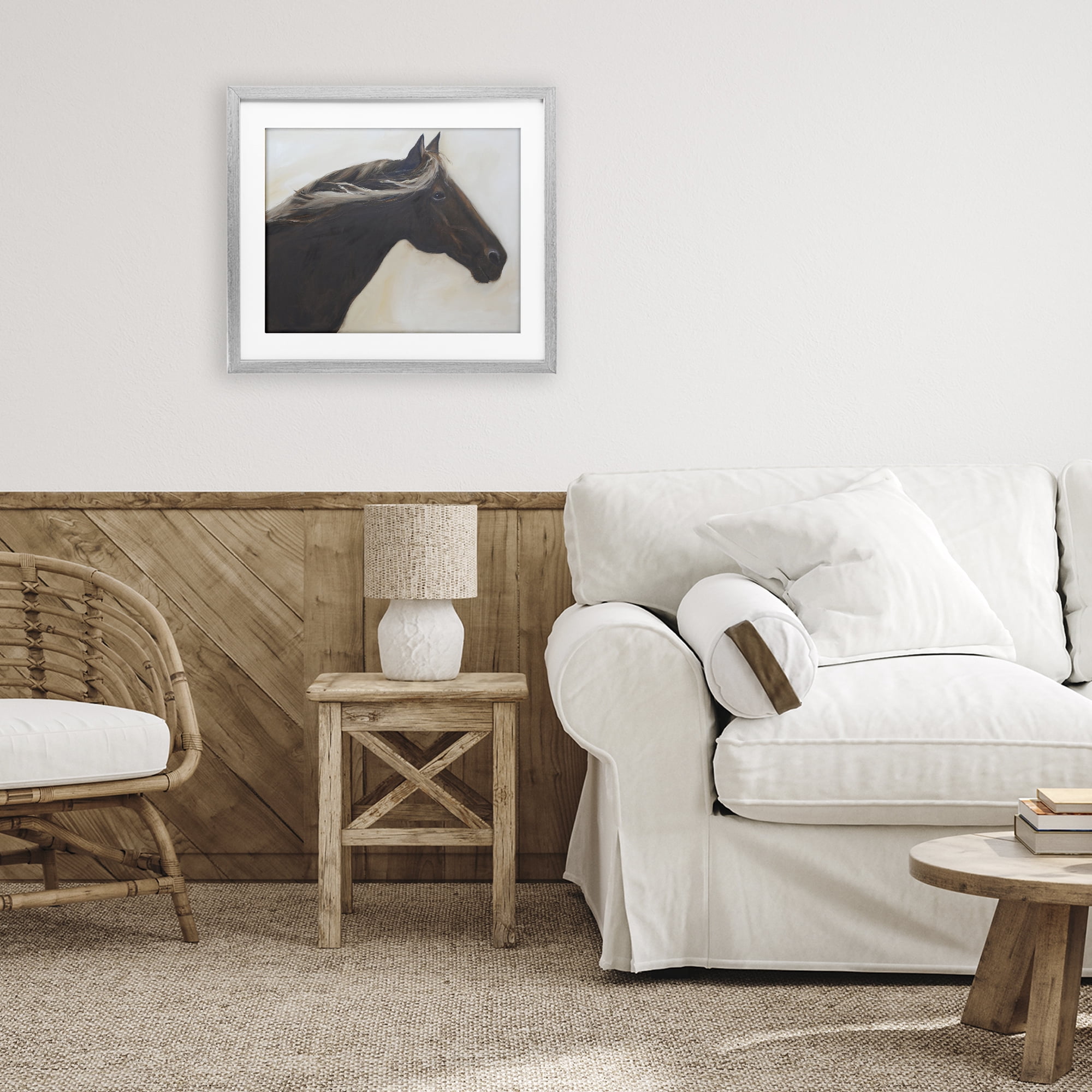 Stupell Industries The Mare In Profile Gray Framed Print Under Glass, design by Jadei Graphics