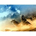 thumbnail image 1 of Pintura de diamantes más vendida Animal Lobo Luna Regalo personalizado Mosaico Decoración de sala de estar 12x16 pulgadas, 1 of 5