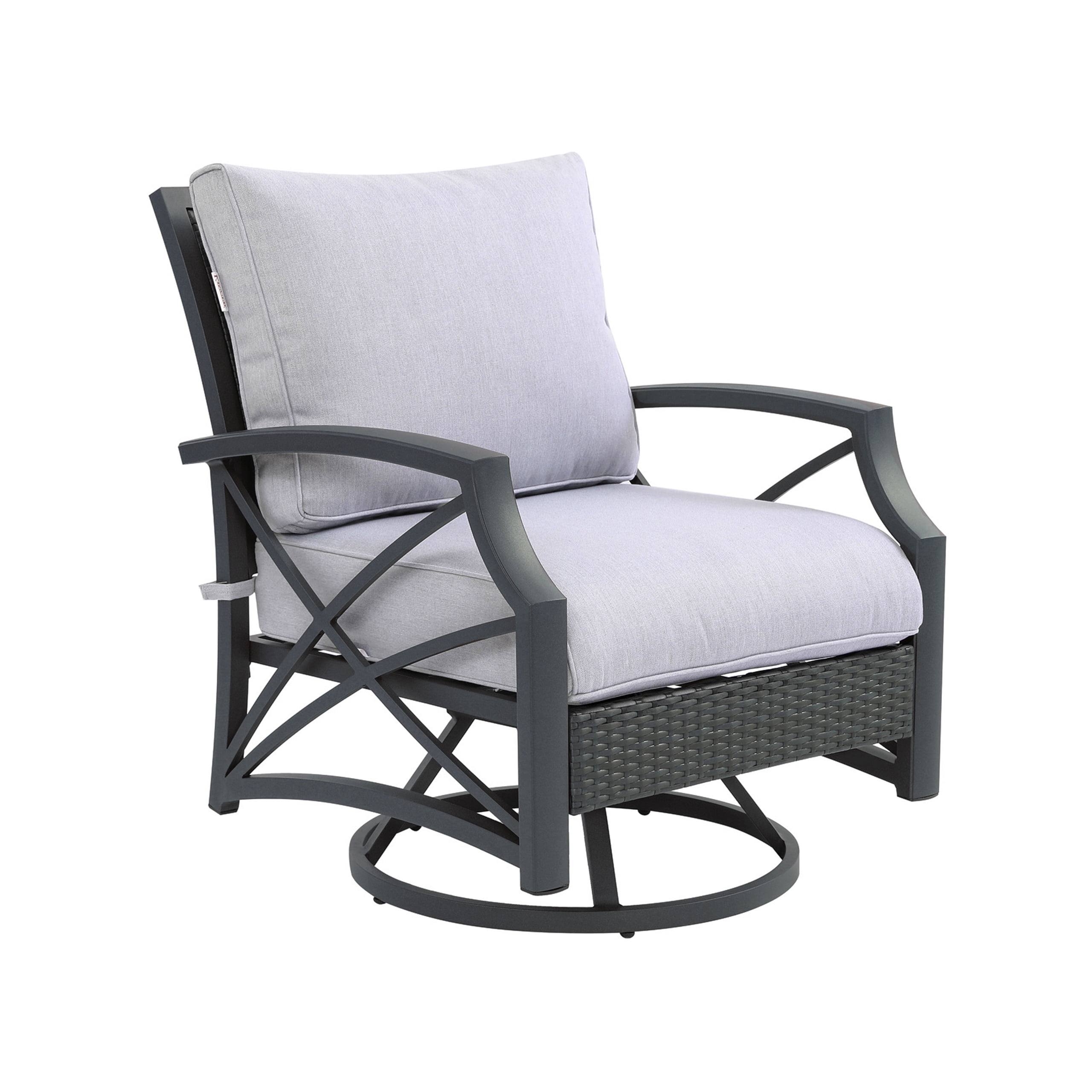 Kinger Home 1Piece Outdoor Aluminum Swivel Chair Set with Weather