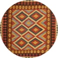thumbnail image 1 of Ahgly Company Machine Washable Indoor Round Contemporary Tomato Red Area Rugs, 8' Round, 1 of 7