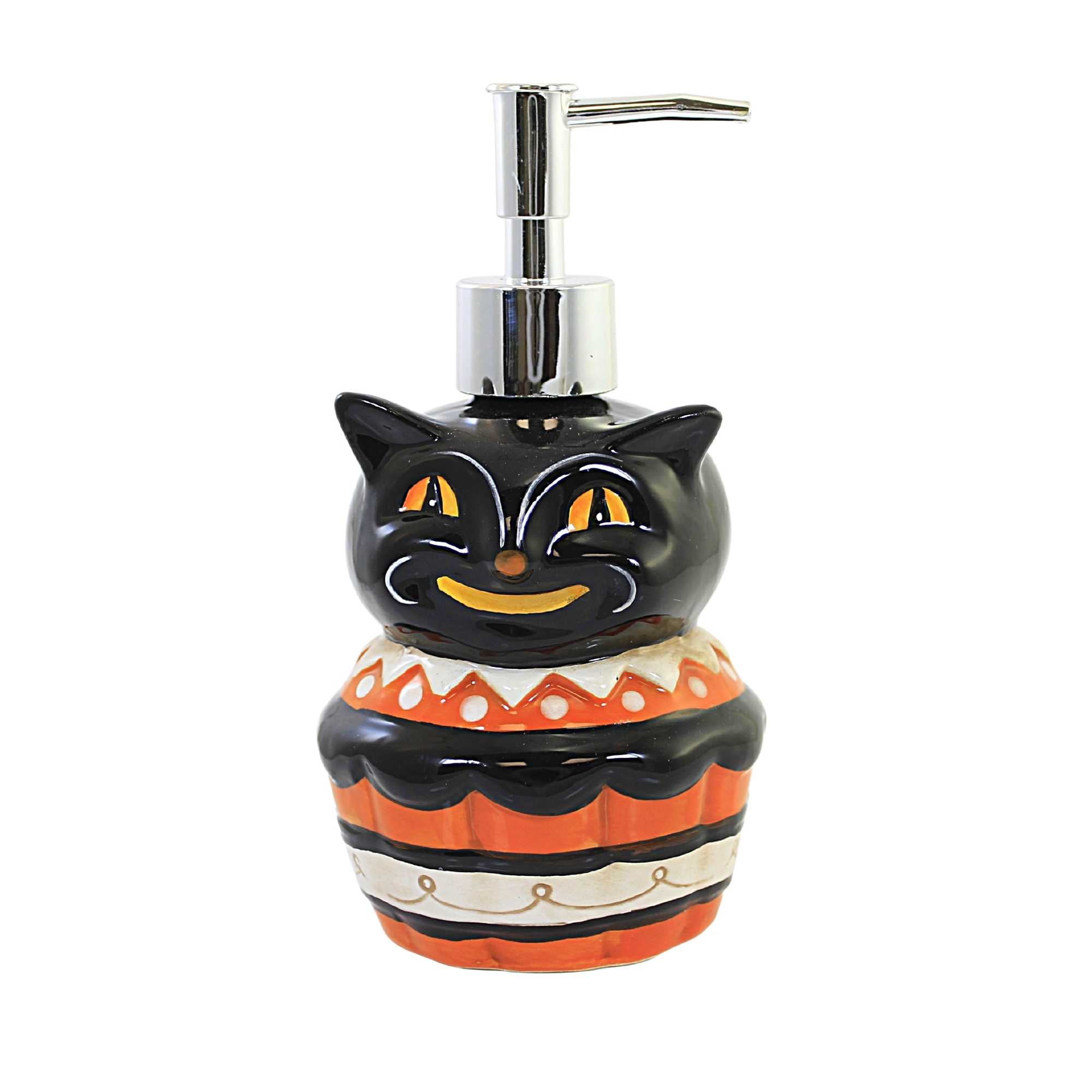 Tabletop Black Cat Soap Dispenser Dolomite Halloween Johanna Parker