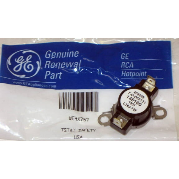 WE4X757 Genuine GE Dryer Thermostat also for Frigidaire 3204267 145160