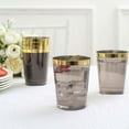thumbnail image 6 of Efavormart 25 Pack | 10oz Crystal Black Gold Rimmed Plastic Party Cups, Disposable Drink Tumbler Glasses, 6 of 10