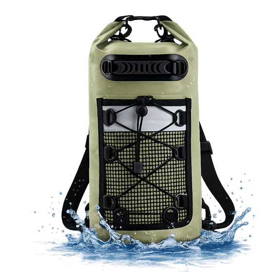 Waterproof Dry Bag Backpack , Floating Roll Top Dry Sack for Kayak, Paddle Board, Boat, Camping, Hiking, Fishing, Beach Travel,10L,green