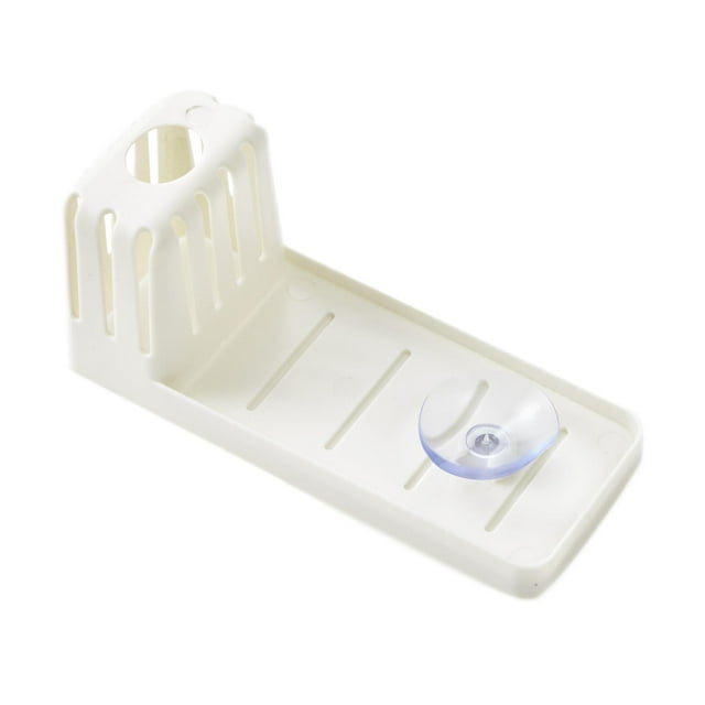 Soporte para esponja de fregadero, organizador de fregadero de cocina, soporte con ventosa para Blanco-1