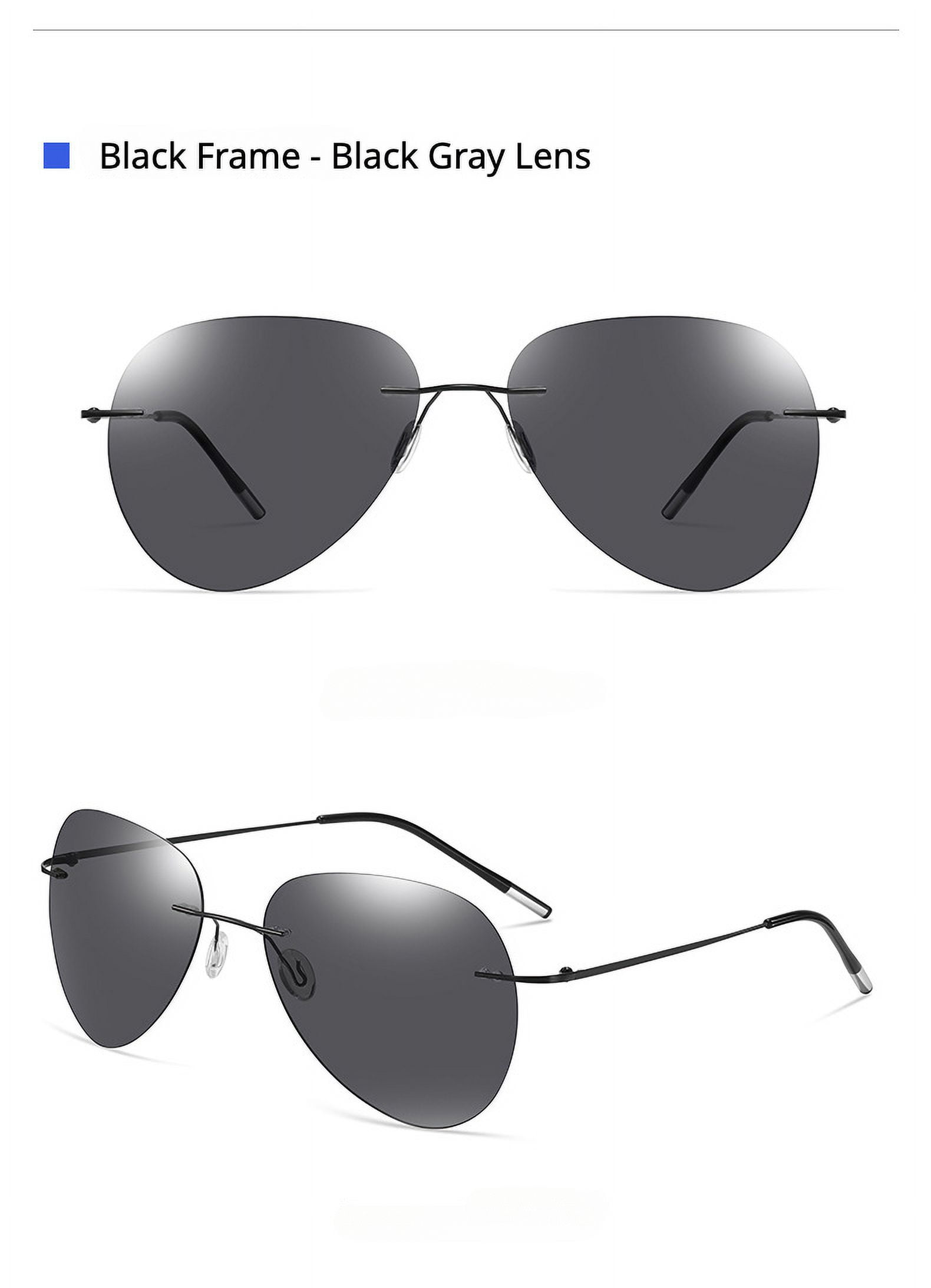 KKTREE Titan Bold Ultra-light Titanium Polarized Frameless Photochromic Sunglasses for Men, Suitable for Driving Day and Night