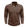 thumbnail image 4 of Xzbqbs Mens Cotton Polo Shirts Long Sleeve Casual Button Shirts Lightweight Pullover Shirts Classic Golf Shirts Dress Shirts for Men, 4 of 7