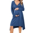thumbnail image 3 of Avidlove Maternity Robe and Nursing Nightgowns Set for Hospitable Breastfeeding 3 in 1 Labor Delivery Nursing Sleeveless Gown Bathrobe Pregnancy Clothes, 3 of 7
