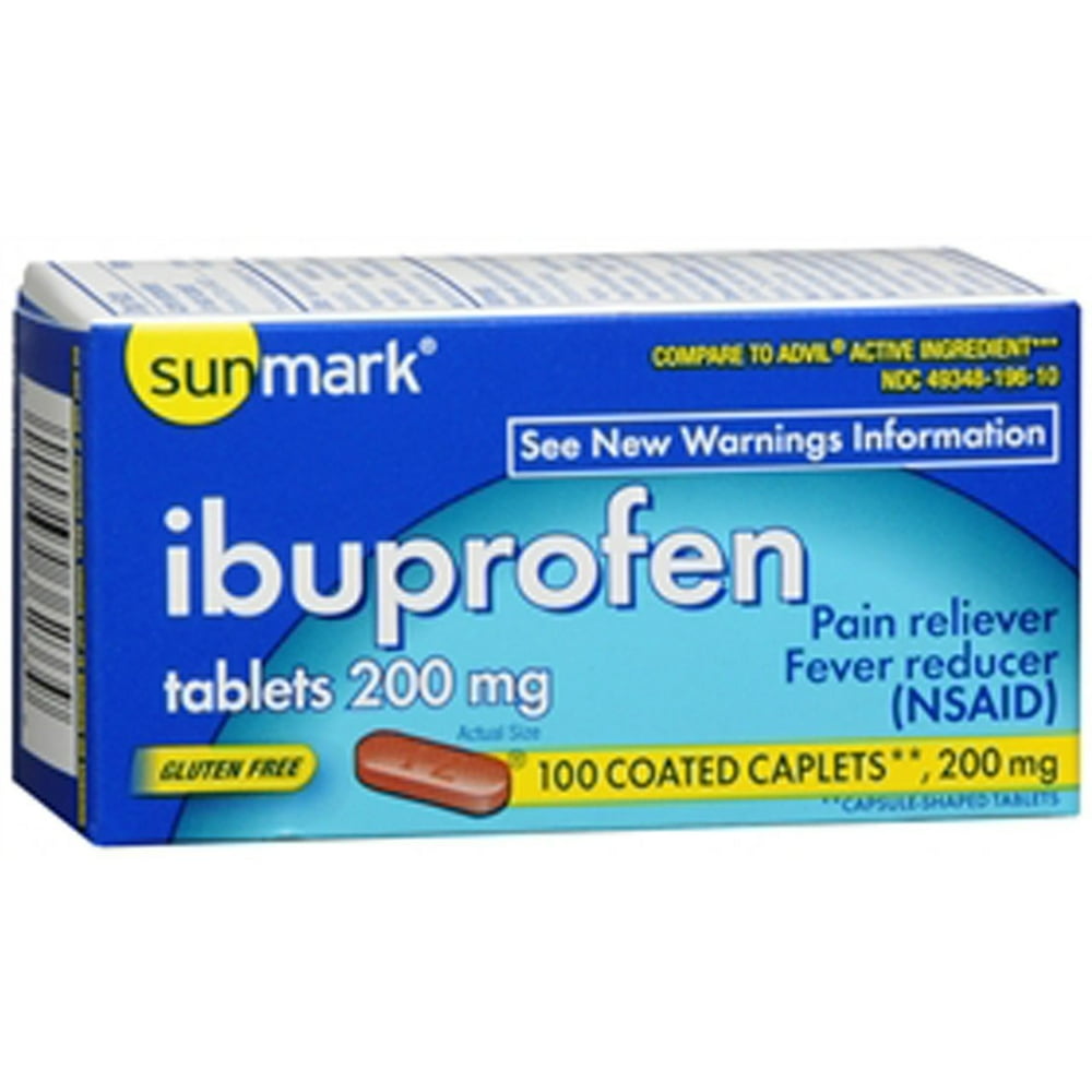 Sunmark Ibuprofen Tablets, 200 mg, 100 Count