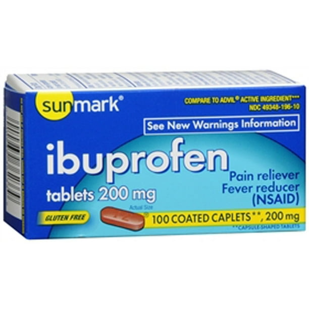 Sunmark Ibuprofen Tablets, 200 mg, 100 Count