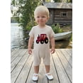 thumbnail image 4 of BemeyourBBs Newborn Baby Boys Summer Clothes Infant Baby Boy One Piece Waffle Romper Outfit Casual Tractor Embroidery Short Sleeve Romper Jumpsuit Playsuit, 4 of 9
