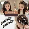 thumbnail image 2 of 4Pcs Sparkling Crystal Stone Braided Hair Clips, Hair Clips For Styling Sectioning,Ladies Sparkling Rhinestone Flower Hair Clip, Gifts for Women Girls (T-H), 2 of 5
