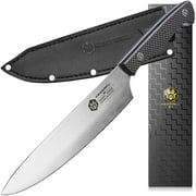 Kessaku 8-Inch Chef Knife - Senshi Series - Forged Japanese AUS-8 High Carbon Stainless Steel - Carbon Fiber G10 Handle with Sheath