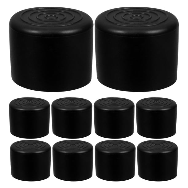 20 protectores redondos antideslizantes para patas de silla, de PVC, para suelos de madera, 22 mm, color negro
