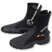 SEAC 6mm Super-Stretch Zippered Hard Sole Dive Boots Booties, Black Pro HD - XXL (12.5/13.5)