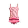 thumbnail image 3 of Lands' End Women's Petite Chlorine Resistant Scoop Neck Soft Cup Tugless Sporty One Piece Swimsuit Print, 3 of 3