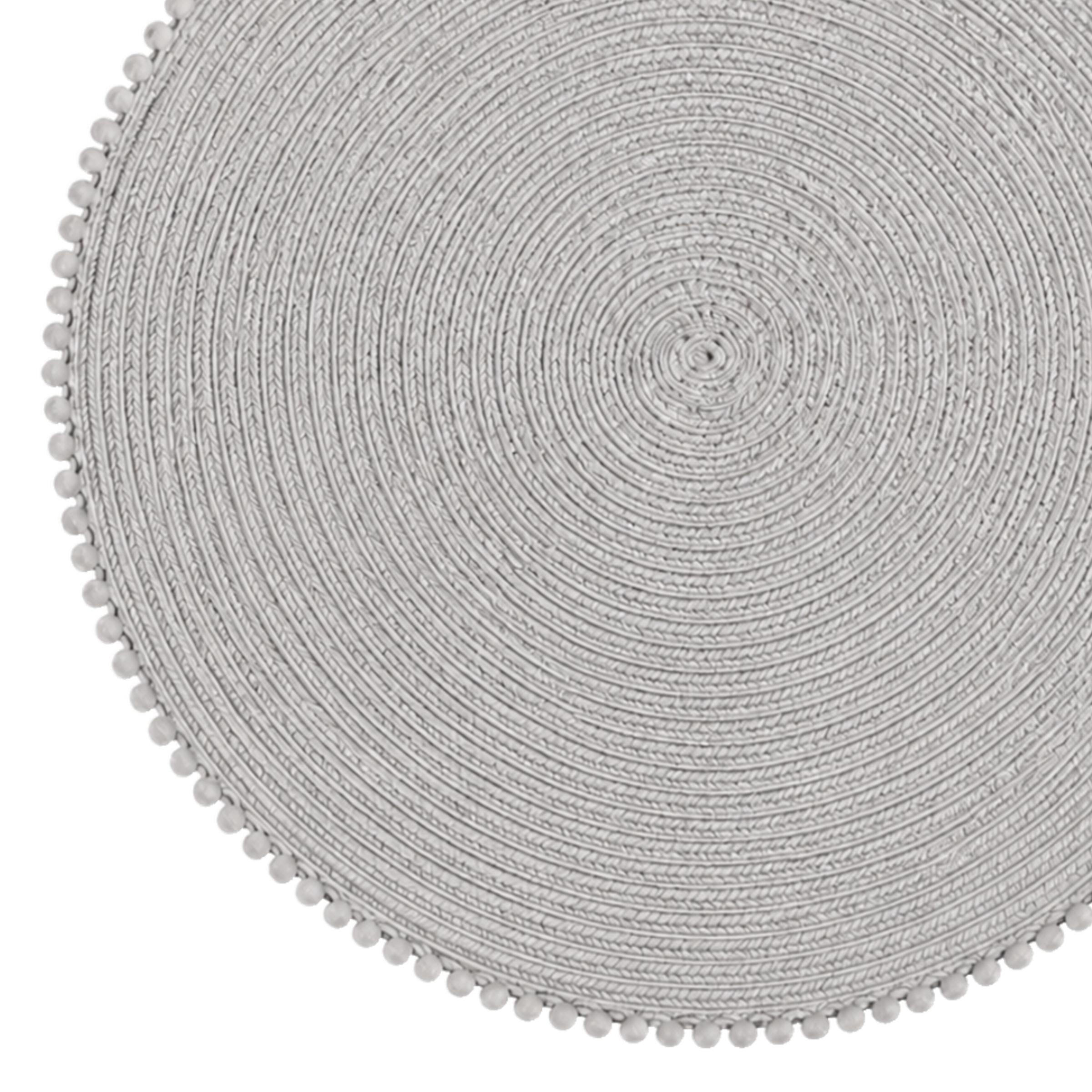 Dainty Home Set of 6 Placemats | Elegant and Durable | 15x15 in Round Woven Non-Slip Washable Place Mats | Tear-Resistant Heat | Resistant Placemats