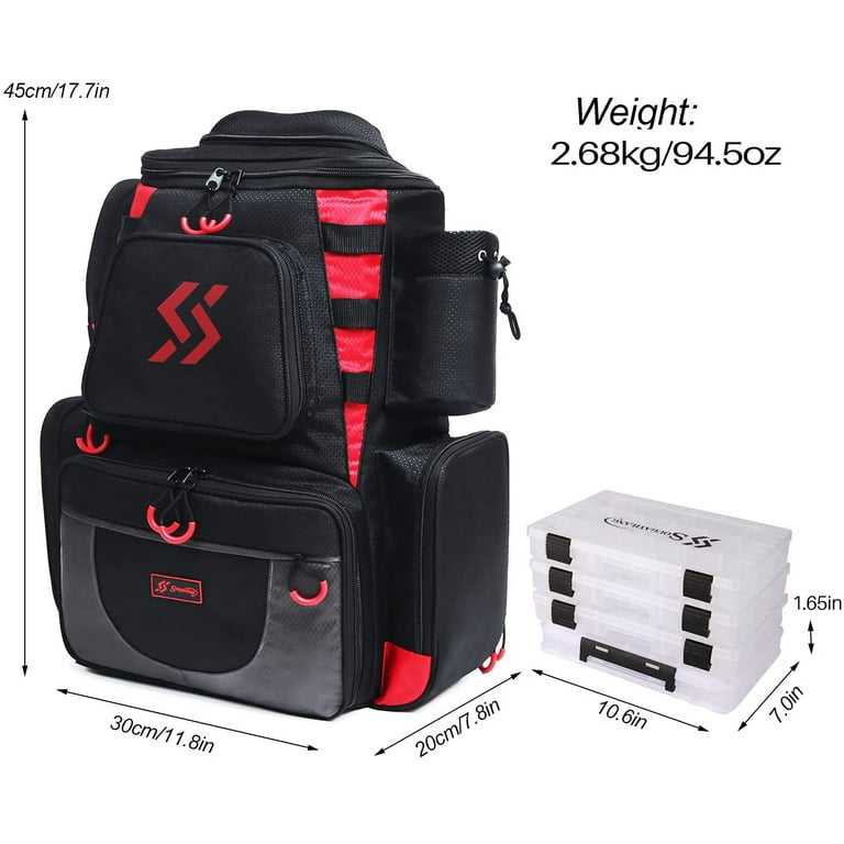 Sougayilang Fishing Backpack Waterproof Bag Storage with Trays