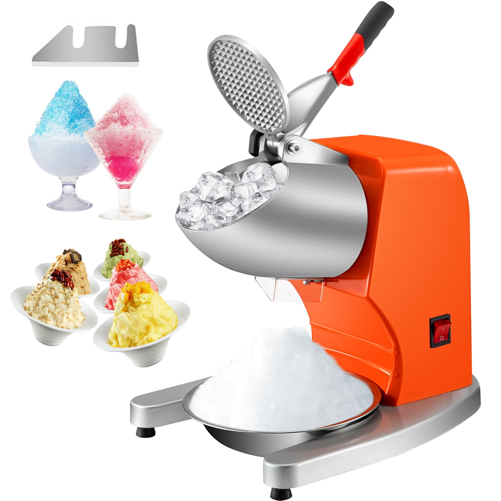 Single Blade Z ZTDM Ice Shaver Machine Ice Crusher Snow Cone Maker Stainless Steel Shaving Ice 143bs Per Hour 