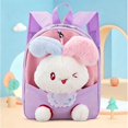 thumbnail image 2 of GobdXE Back To School Unisex Student Detachable Plush Bunny Doll Mini Backpack Color Contrast Nylon Lightweight Daily Daypack Size:One Size, 2 of 4