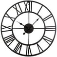 thumbnail image 1 of Reloj de pared con números romanos, silencioso, sin tictac, funciona con pilas, redondo, grande, de metal, para decoración del hogar, loft, decoración de sala de estar, granja Vhermosa Cuadros y Relojes de Pared, 1 of 6